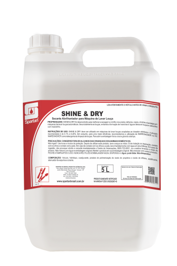 SHINE & DRY - Secante para Máquinas de Lavar Louças Profissional - 5 Litros