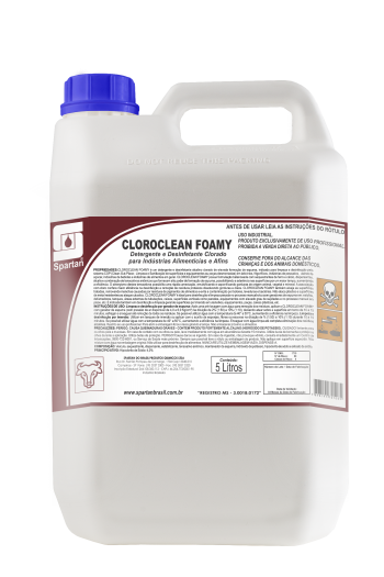 CLOROCLEAN FOAMY - Detergente e Desinfetante Alcalino Clorado