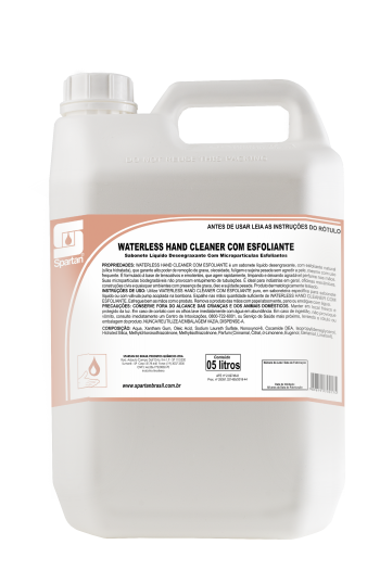WATERLESS HAND CLEANER COM ESFOLIANTE - Sabonete Líquido Desengraxante (Pronto Uso) - 5 litros