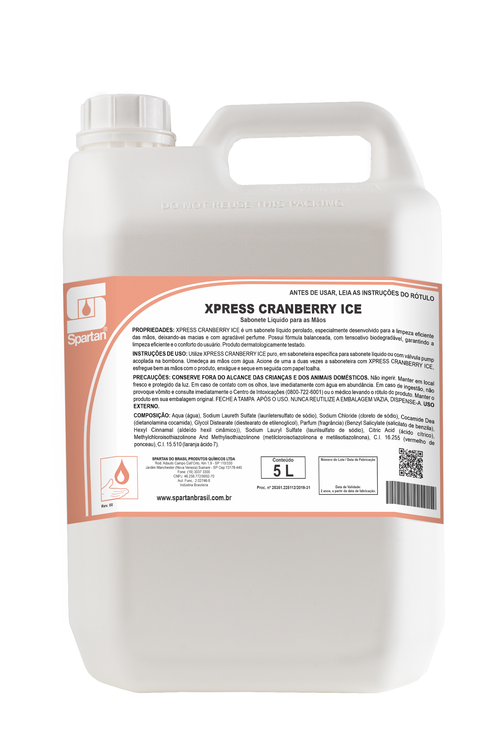 XPRESS CRANBERRY ICE - Sabonete Líquido Perolado (Pronto Uso) - 5 litros